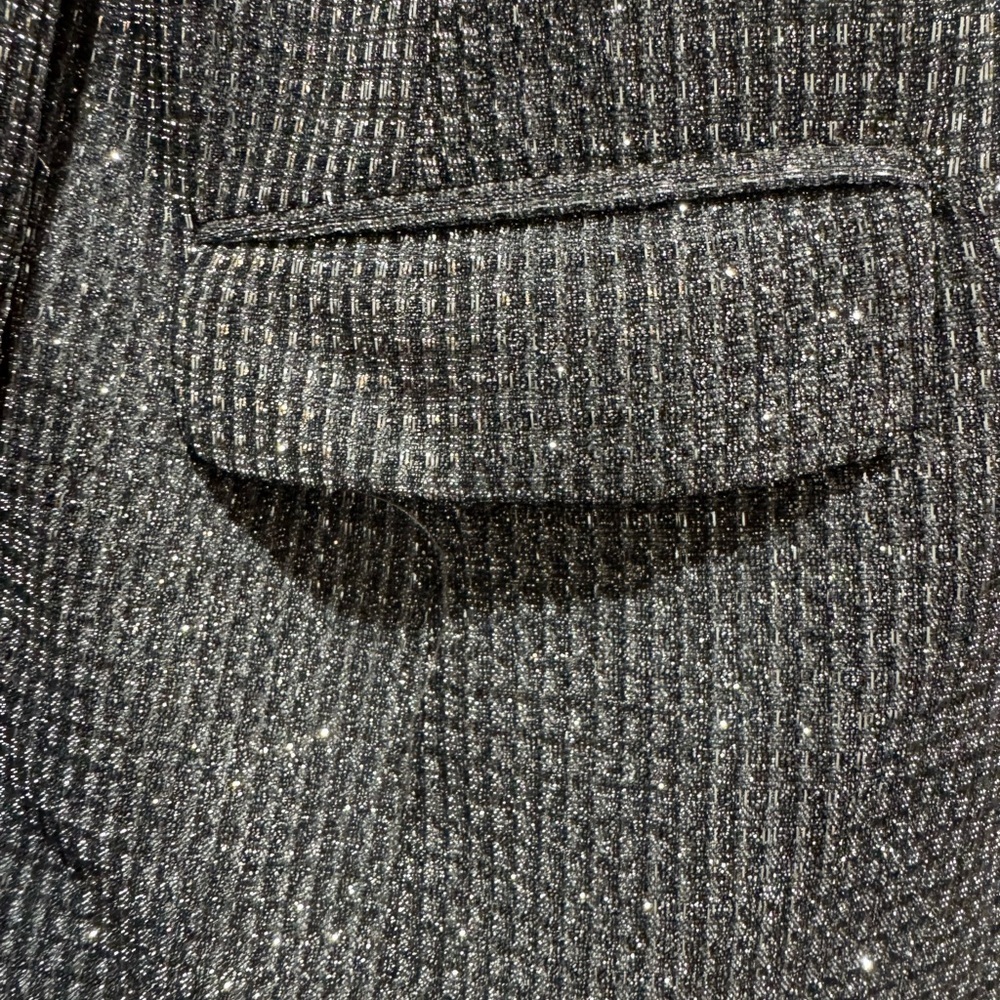 Know One Cares Metallic Blazer Medium | Double Breasted Sparkle Jacket - Picture 9 of 14